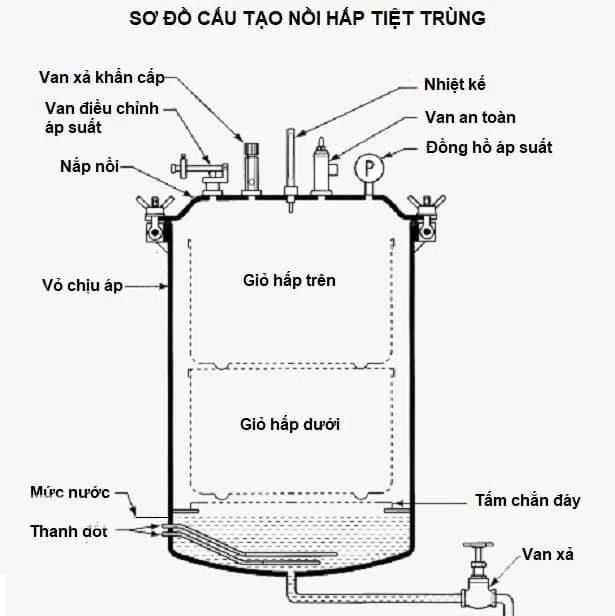 Cấu tạo của nồi hấp