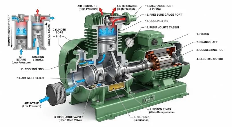 Nguyên lý hoạt động của bơm cơ khí ngọc