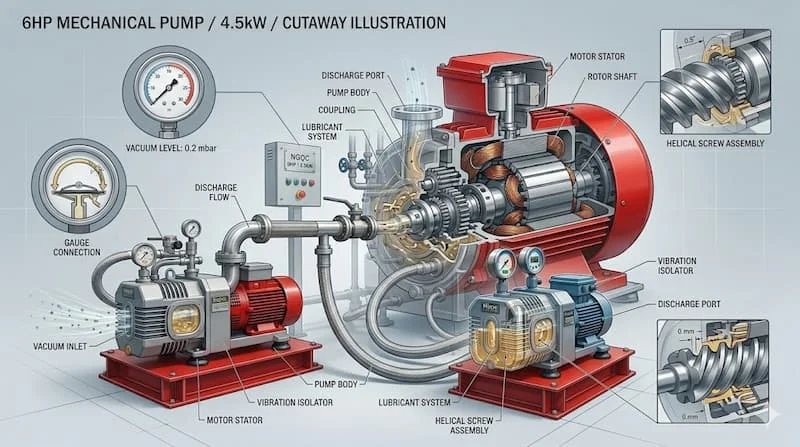 Cấu tạo máy bơm nước cơ khí ngọc 6hp