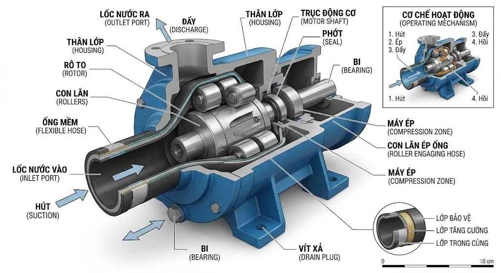 Cấu tạo bơm hóa chất