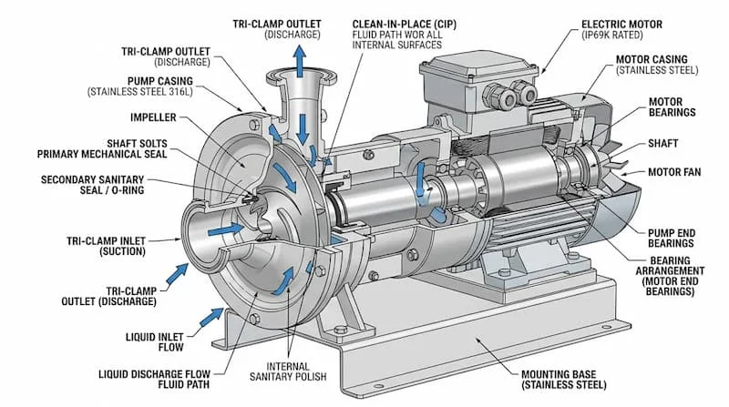 Ảnh cấu tạo / nguyên lý bơm Ampco