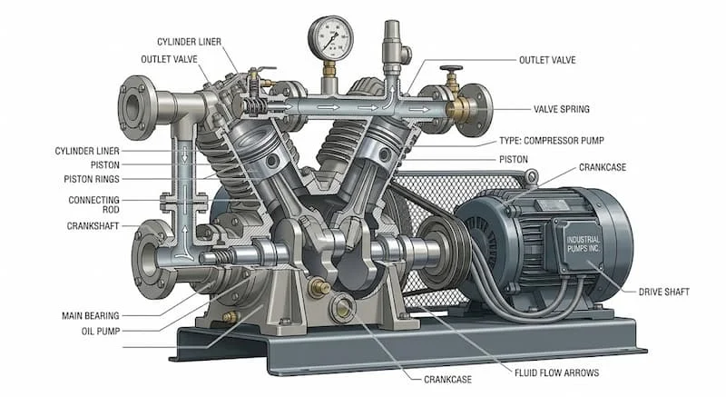 Các bộ phận máy bơm xi lanh