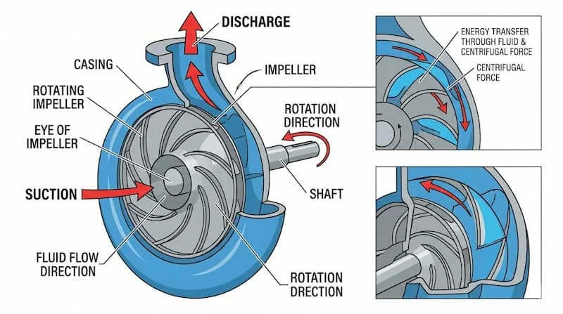 Các bộ phận của máy bơm ly tâm Trung Quốc