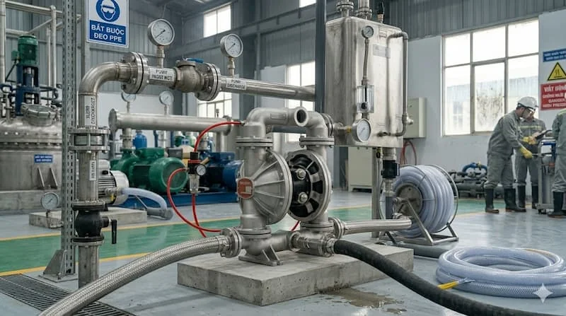 Bơm màng được sử dụng trong các nhà máy
