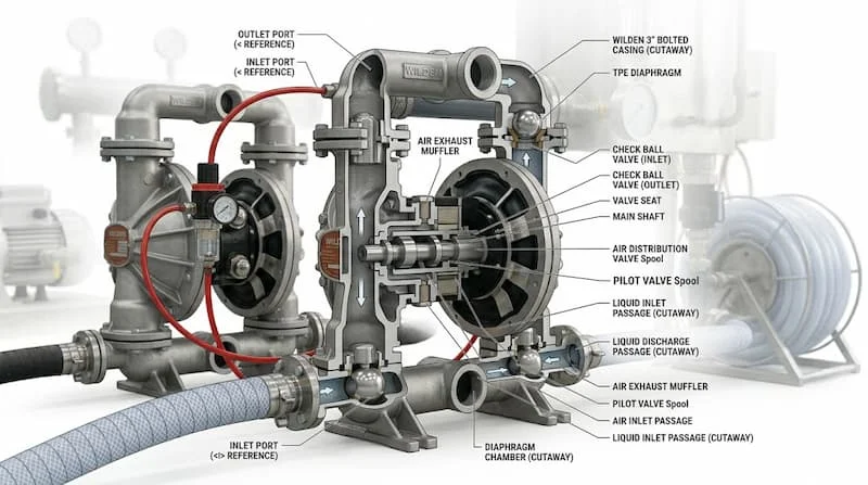 Cấu tạo bơm màng 3 inch