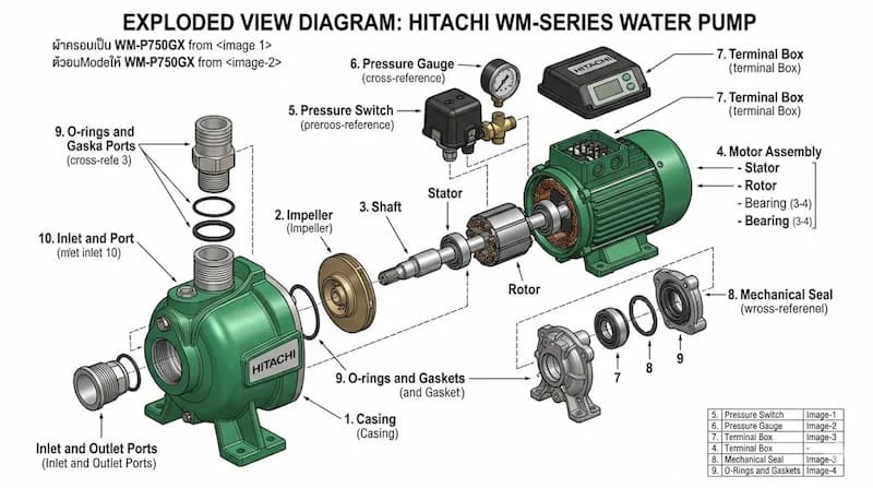 Cấu tạo bơm nước Nhật bản