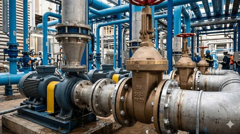 Ảnh ứng dụng thực tế van cổng BS 5154 trong nhà máy