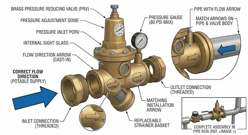 Ảnh hướng dòng chảy & chiều lắp