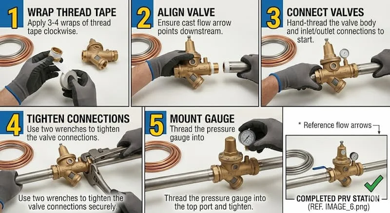 Ảnh các bước lắp đặt van