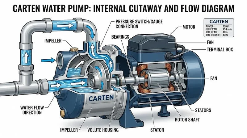 Nguyên lý hoạt động máy bơm carten