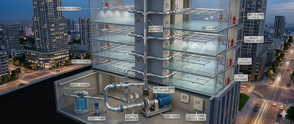 Hệ thống lắp đặt bơm chữa cháy