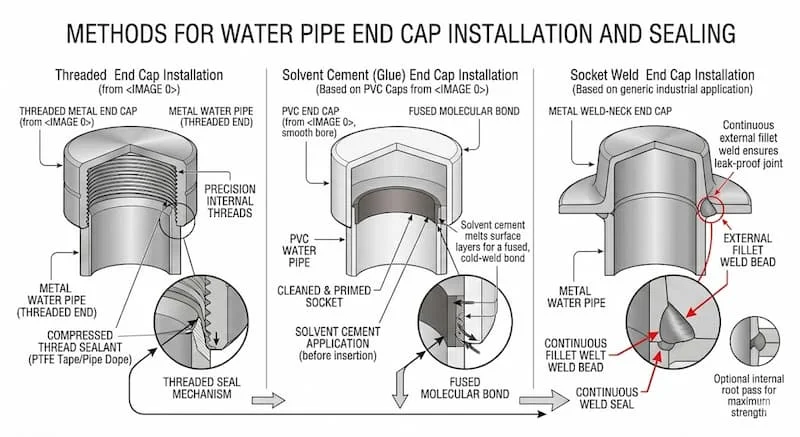 Ảnh cấu tạo & cách lắp nút bịt ống nước