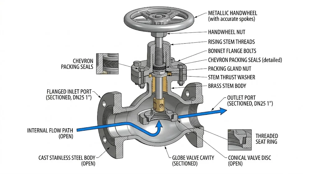 Ảnh cấu tạo van cầu