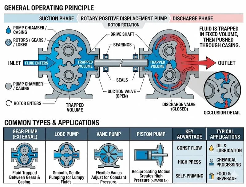 Nguyên lý hoạt động máy bơm thể tích