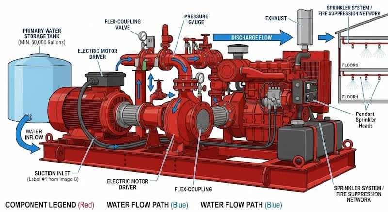Cấu tạo và nguyên lý máy bơm chữa cháy