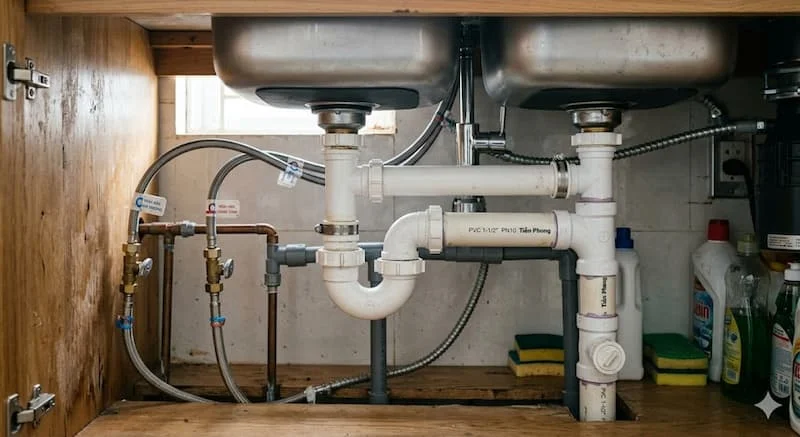 Ảnh ứng dụng thực tế cút nối ống