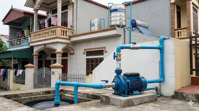 Lắp đặt và sử dụng máy bơm lên bồn