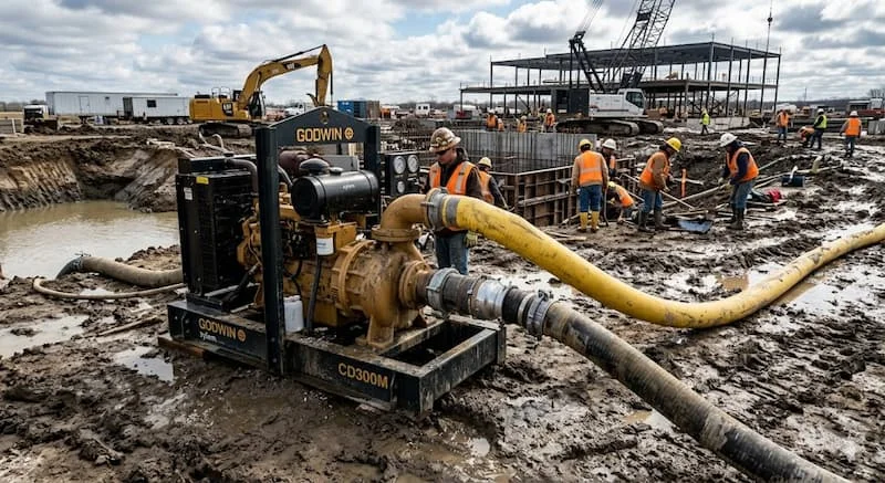 Máy bơm hút bùn công trình lớn