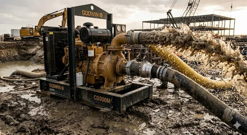 Ảnh máy bơm bùn hoạt động