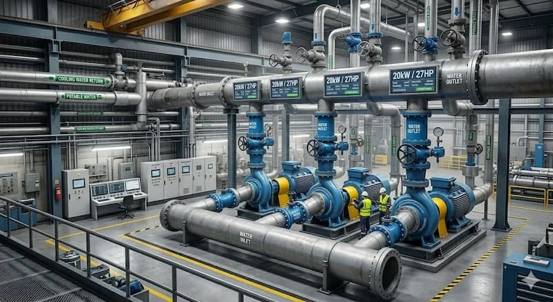 Ứng dụng máy bơm 20kw trong nhà máy