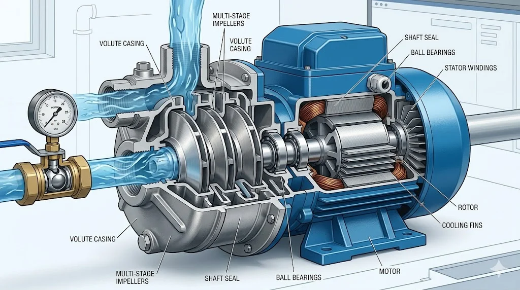 Cấu tạo máy bơm nước Pentax
