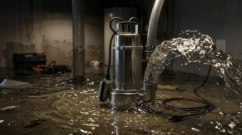 Ảnh bơm đang hoạt động trong nước