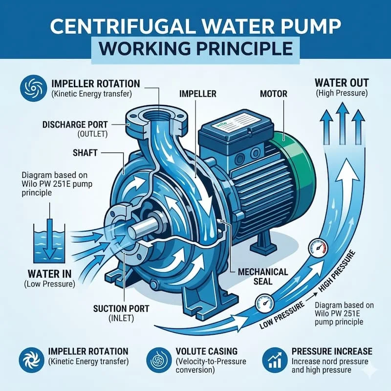 Nguyên lý hoạt động máy bơm nước Wilo