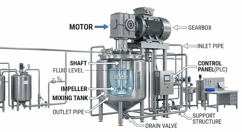 Cấu tạo của industrial mixer