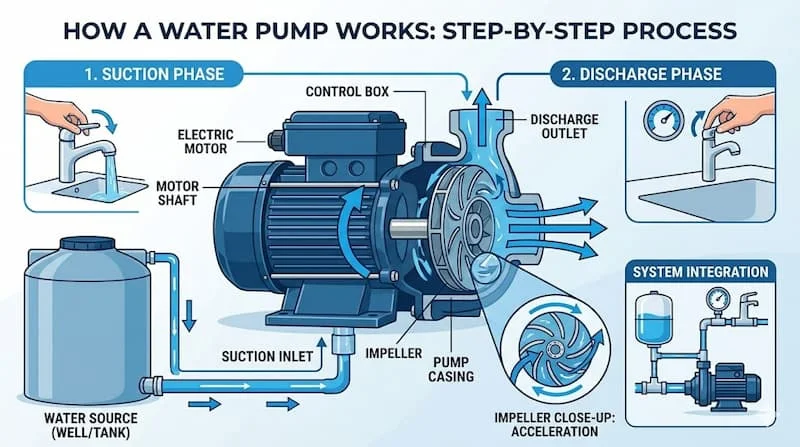 Nguyên lý hoạt động máy bơm nước Super Win 1.5 HP