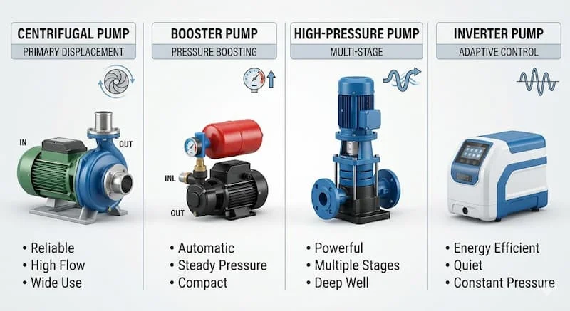 Những loại bơm nước được sử dụng cho nhà tầng
