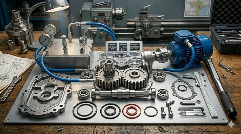 Bơm bánh răng sau khi phục hồi