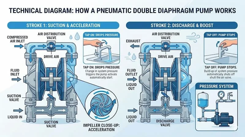 Nguyên lý hoạt động bơm khí nén