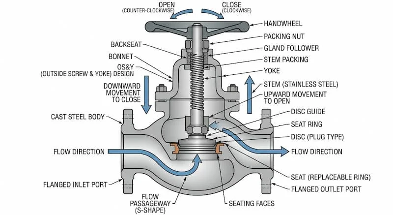 Ảnh nguyên lý hoạt động van cầu