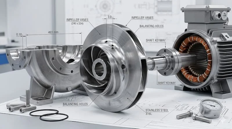 Ảnh chi tiết cấu tạo bơm THD