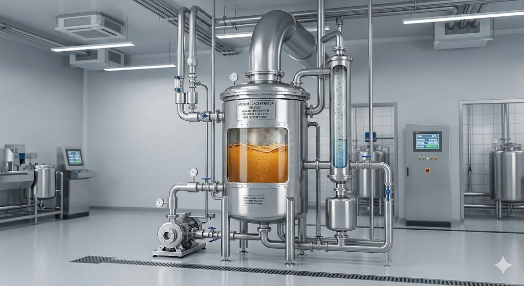 Thiết bị cô đặc chân không và có cánh khuấy