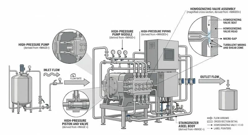  Nguyên lý hoạt động High-Pressure Homogenizer