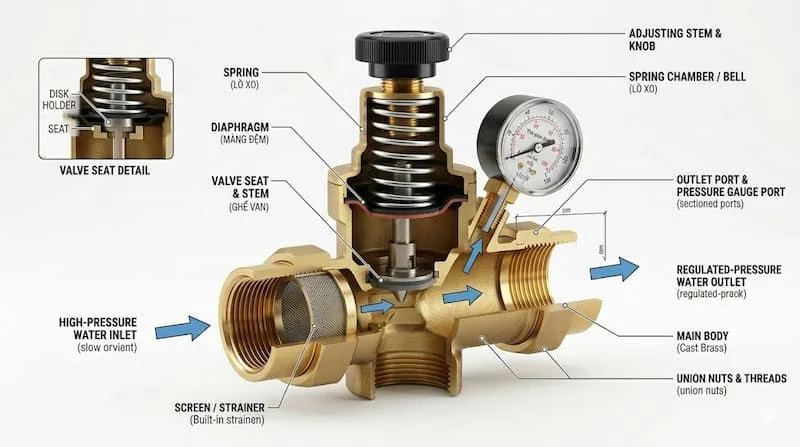 Cấu tạo van áp lực