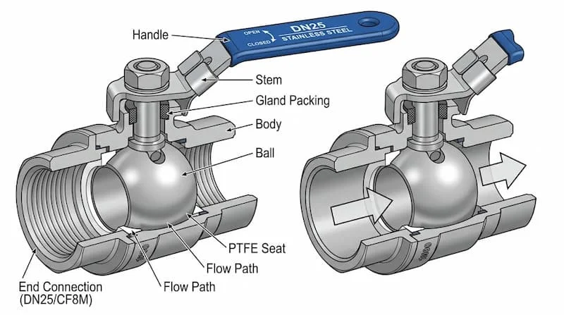 Ảnh cấu tạo van bi