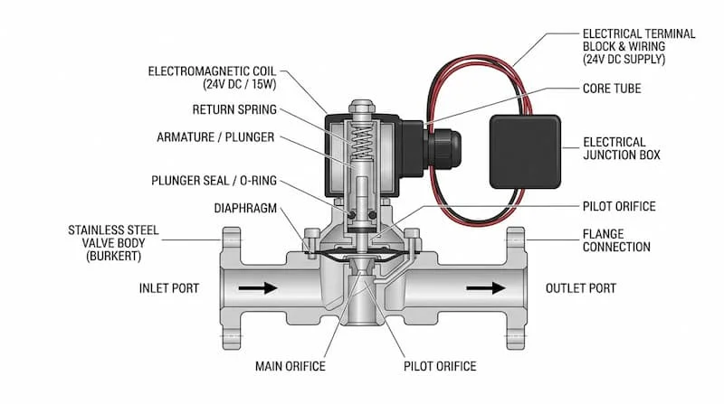 Ảnh cấu tạo van điện từ