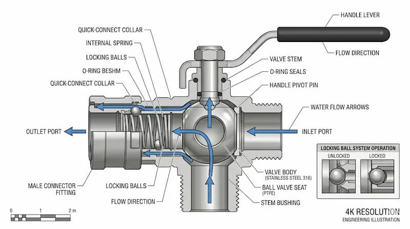 Ảnh cấu tạo & nguyên lý Van nước