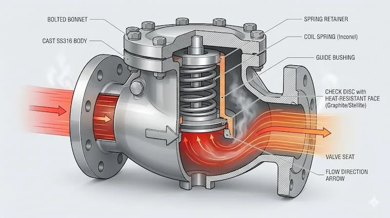 Ảnh cấu tạo & nguyên lý hoạt động van 1 chiều