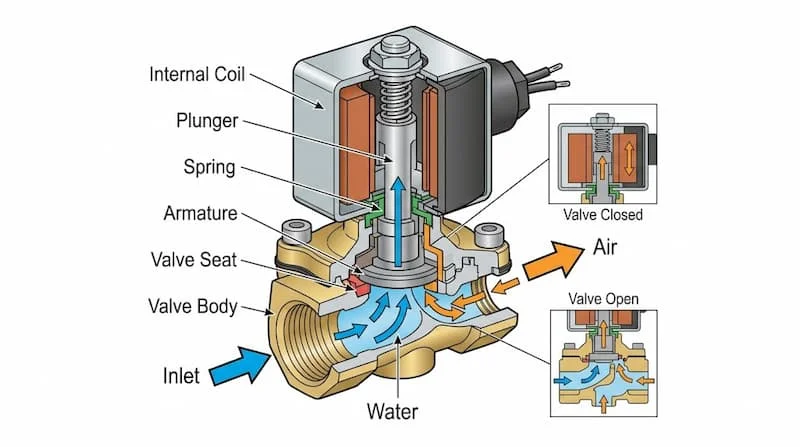 Ảnh cấu tạo van điện từ