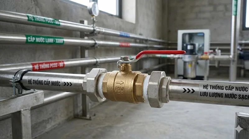 Ảnh lắp đặt van thực tế trong hệ thống