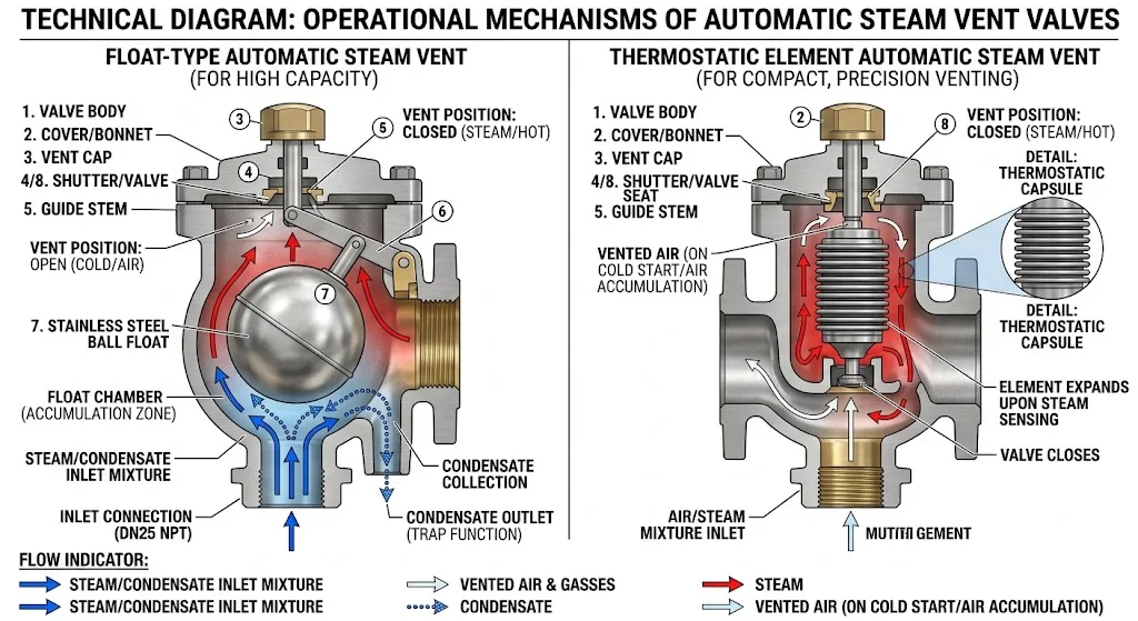 Ảnh nguyên lý hoạt động van xả nhiệt