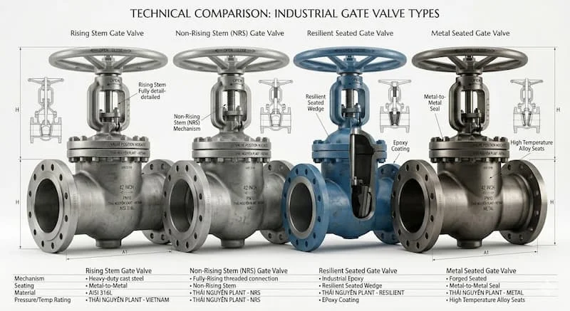 So sánh các loại gate valve công nghiệp