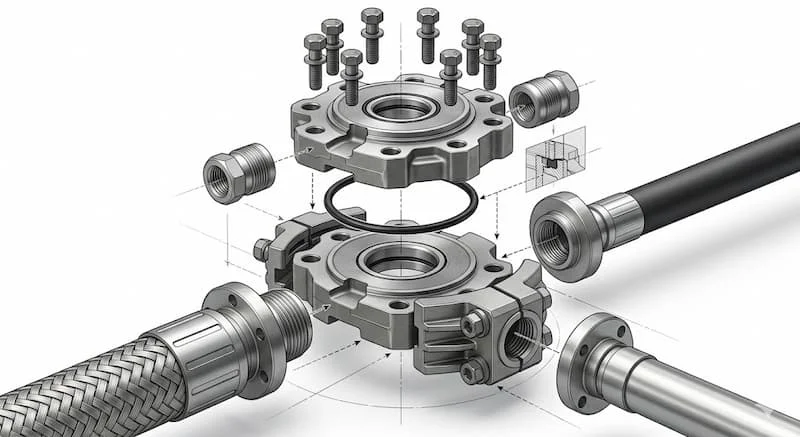 Ảnh cấu tạo hydraulic flange kỹ thuật