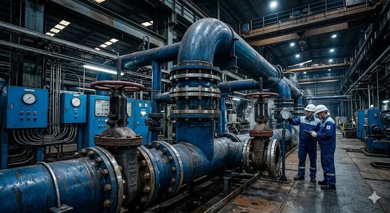 DIN PN10 flange trong hệ thống đường ống thực tế