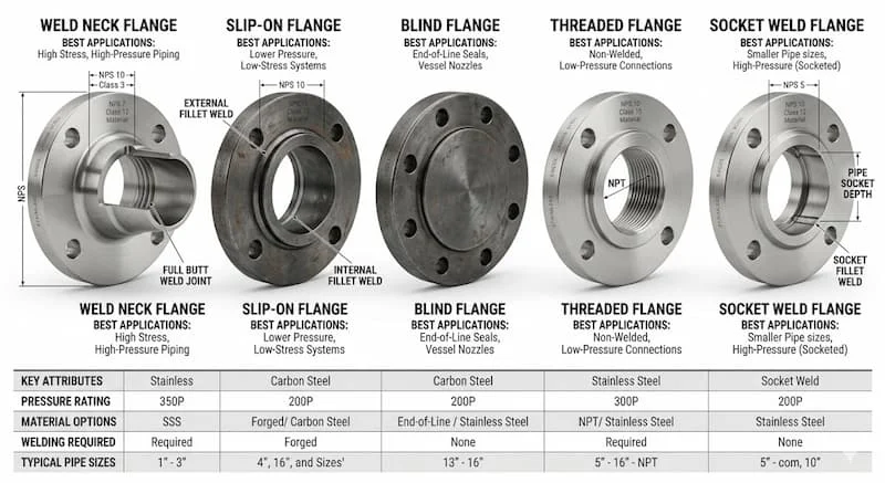 Ảnh so sánh các loại end flange