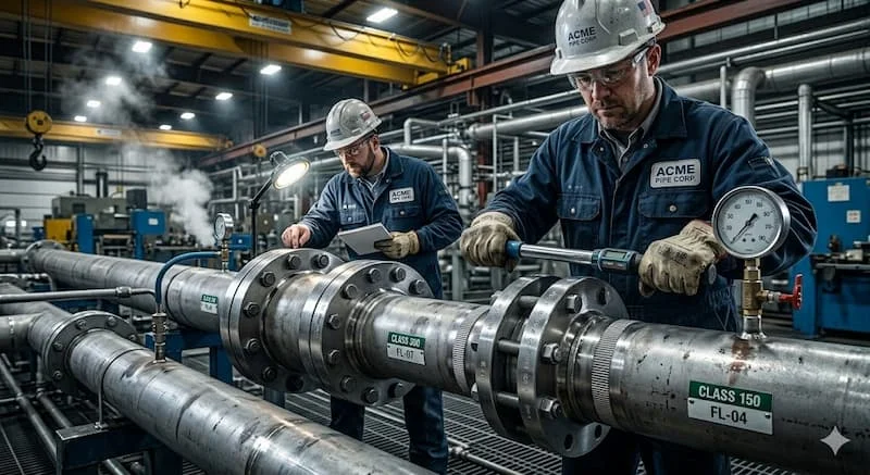 Ảnh minh họa hệ thống công nghiệp dùng flange class