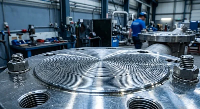Ảnh cận cảnh bề mặt sealing flange